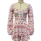 New Christmas Elk Printing Drawstring Backless Long Sleeves Dress
