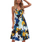 Summer New Print Suspender Backless Dress