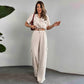 European And American Summer Fashion Casual Suit Women's Short-sleeved Overalls Two-piece Set