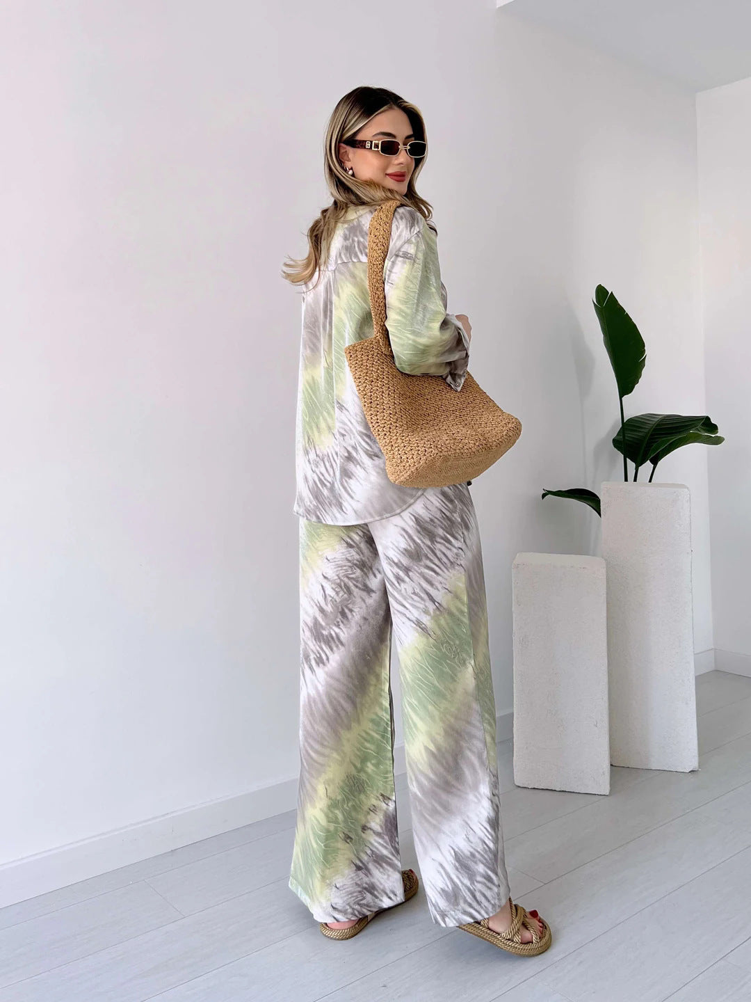 Ensemble décontracté à la mode européenne et américaine avec pantalon large