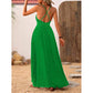Vacation Style Solid Color Deep V-neck Spaghetti Strap Dress