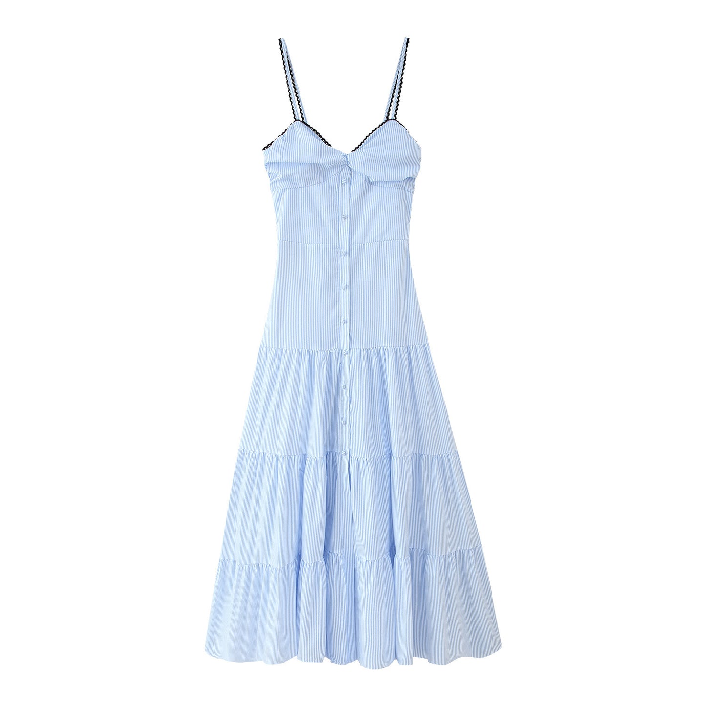 Summer Stripes Sleeveless Sling Dress