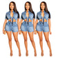 Ensemble deux pièces pour femme, short en jean décontracté, haut court, mode européenne et américaine