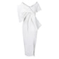 European And American Big Bow Split Sheath Dress