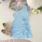 Girls' Sling Green Dress Summer