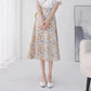 Floral Skirt High Waist Chiffon Printed Mid-length