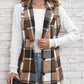 Fashion Women's Wear Lapel Suit Vest Plaid Coat