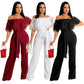 Standard Size Ruffles Off-the-shoulder Jumpsuit