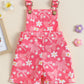 Baby Flower Cherry Print Suspender Pants