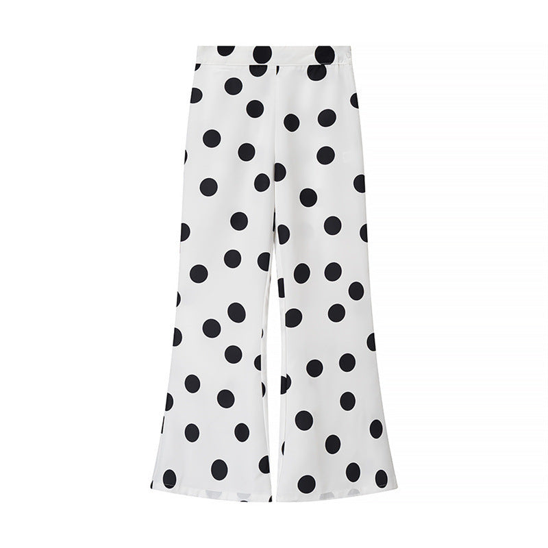 Fashionable Stylish New High Waist Polka-dot Top Pants Polka Dot Printing Suit