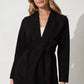Women's Solid Color Suit Cardigan Large Lapel Suede Long Sleeve Coat