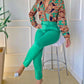 Women's Digital Printing Long-sleeved Shirt With Belt Trousers Suit