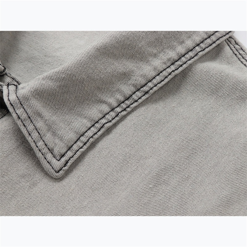 Women's Loose Versatile Ombre Work Denim Jacket Top
