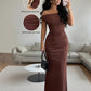 Off The Shoulder Form Fitting Dress