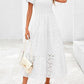 Square Collar Puff Sleeve Pleating Mesh Short Sleeve Dress
