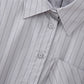Women's Fashion Casual Striped Short Shirt