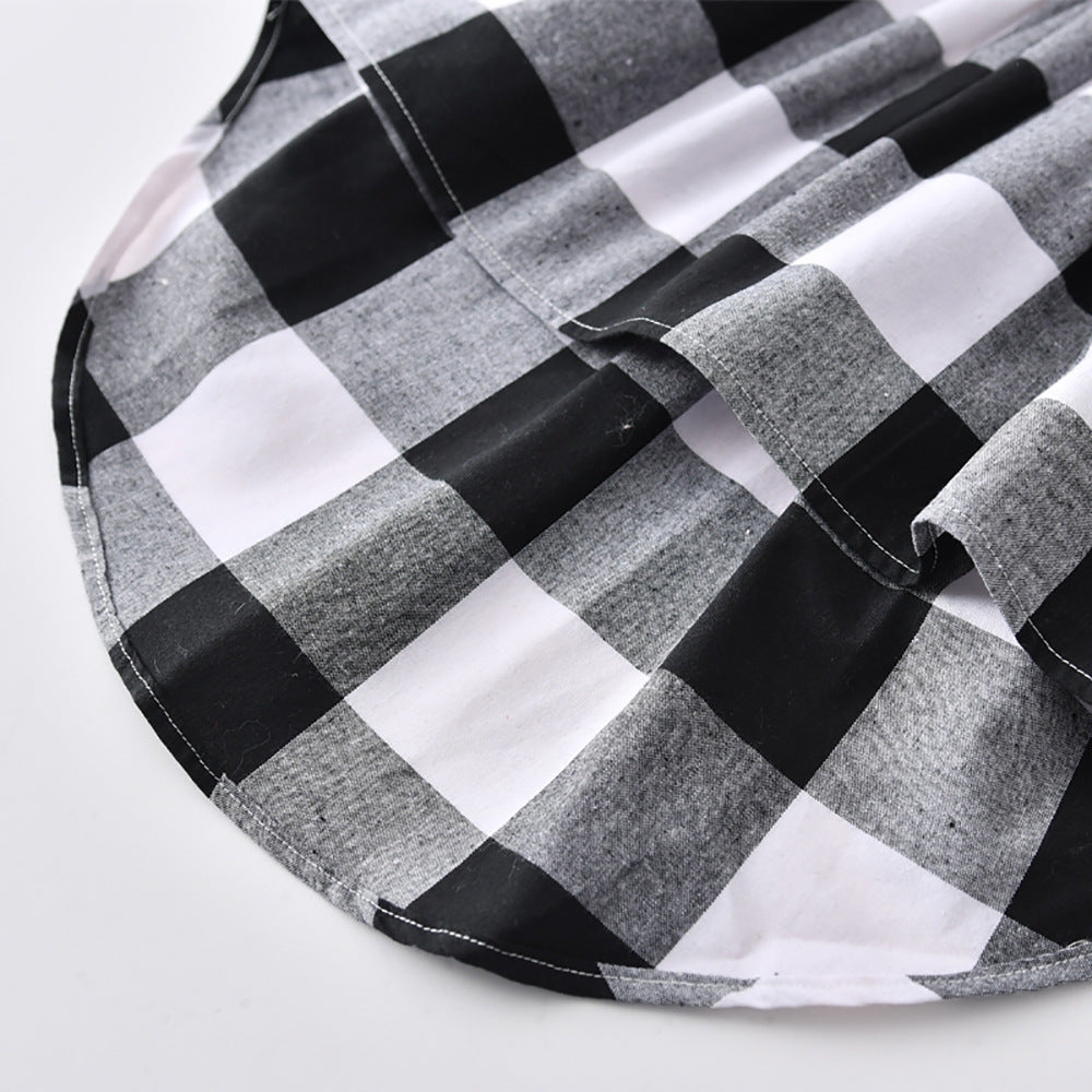 Robe à carreaux simple et décontractée pour fille