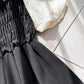 Bubble Sleeves Hepburn Little Black Lace Splice Dress