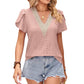 Women's V-neck Lace Short-sleeved Loose Top