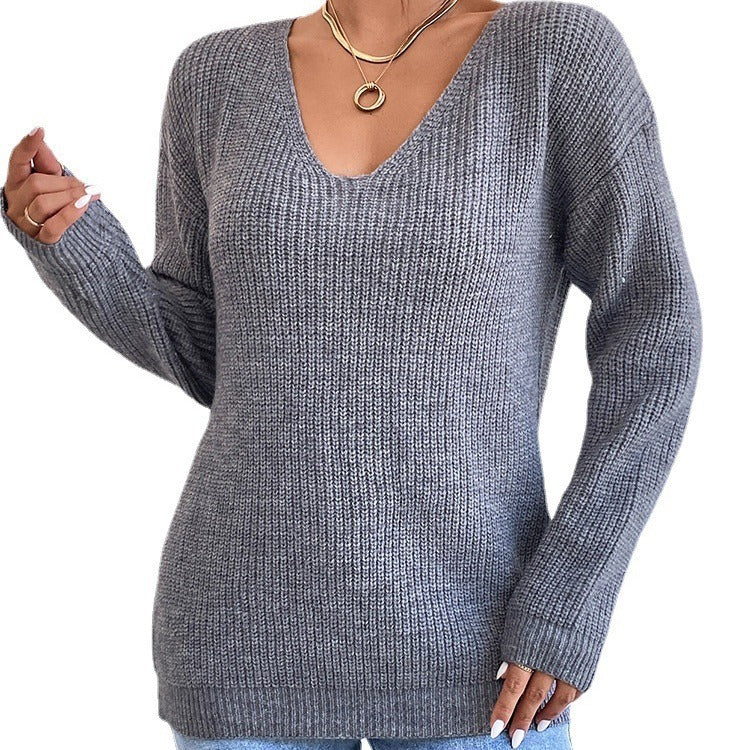 Pull col V pour femme, vêtement d'hiver style streetwear, style années 2000, style bandage, en cachemire, de haute qualité, tendance