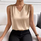 Haut sans manches en satin pour femme