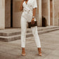 Combinaison slim à col sur mesure pour femme