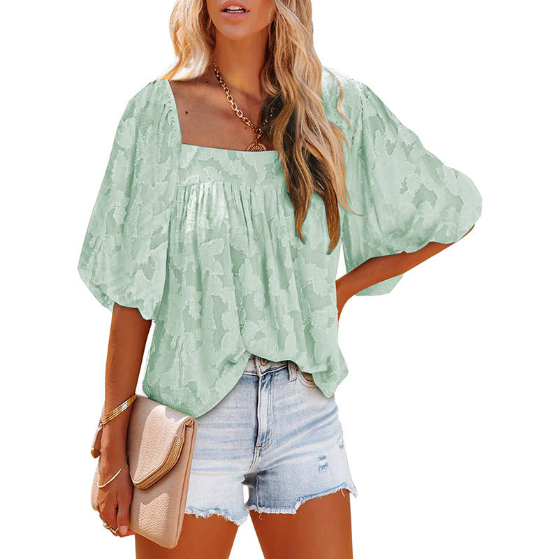 Ladies New Chiffon Floral Cutout Top