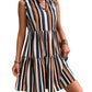 Sleeveless Striped Printed Cute Style Girl's Dress Jumpsuit Skirt