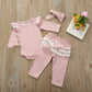 Ensemble pantalon long en dentelle et coton pour bébé et enfant en bas âge
