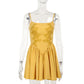 Fashionable Elegant Lace Features Suspenders Puff Dress Women