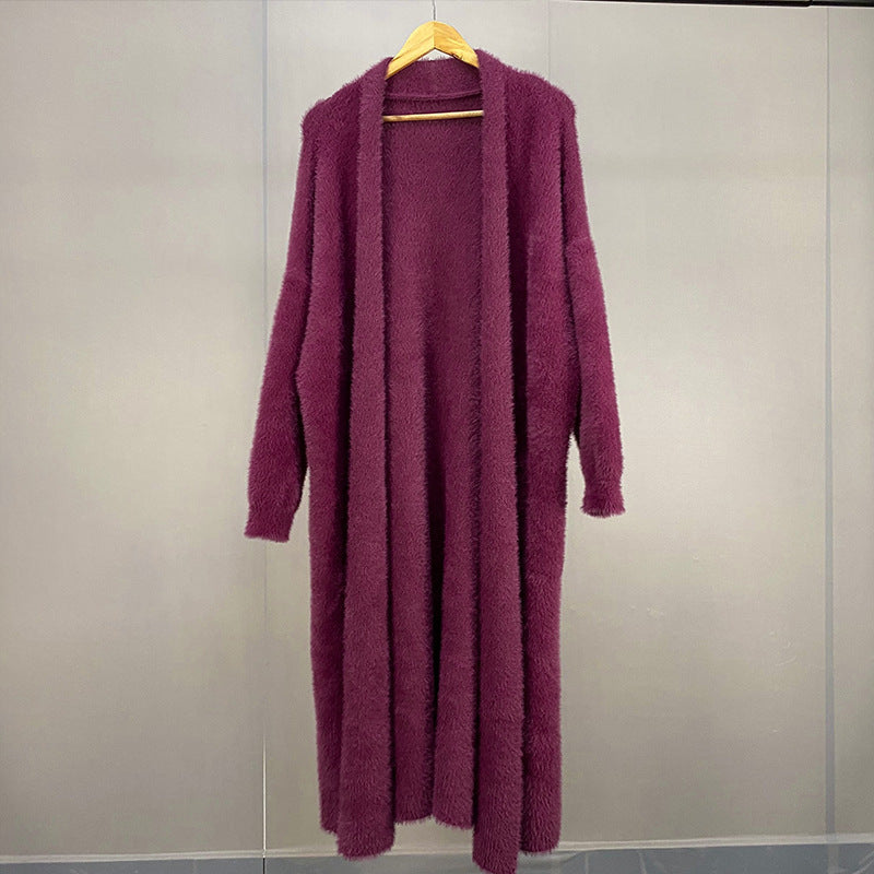 Women's Super Long Temperament Thick Knitted Cardigan Jacket