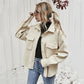 Lapel Single-breasted Thick Solid Color Shirt Woolen Coat