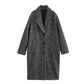 Manteau mi-long en sergé dentelé pour femme