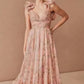 Women's Cut-out Ruffled Sleeveless Waist-controlled Large Hem Dress