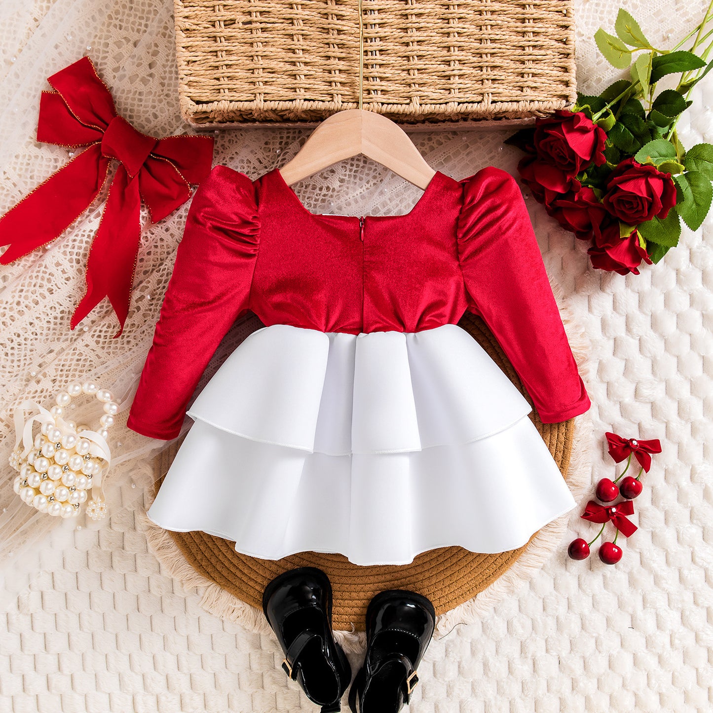 Big Bow Princess Dress Set For Children
