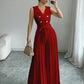 Suit Collar Bow Tie Belted Waist Pleated Jumpsuit