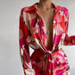 Robe à manches longues et imprimé à revers pour femme