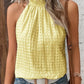 Women's Fashion Sleeveless Bubble Plaid Round Neck Vest