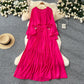 Designer-style Irregular Ruffled Patchwork Dress