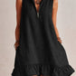 Pure-color Atmospheric Beach Dress Sleeveless Vacation Lace Dress For Women