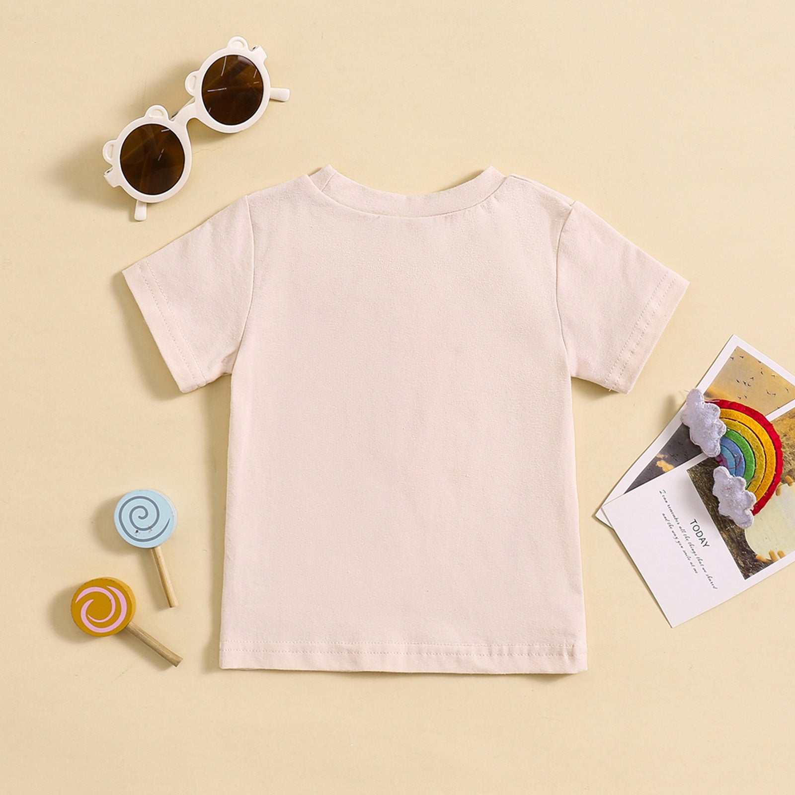 Summer New Children Round Neck Letter Color Cartoon Printed Short Sleeve