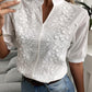 Women's Fashion V-neck Stand Collar Embroidery Lace Blouse Shirt