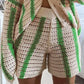 Autumn Casual Striped Openwork Knitted Cardigan Women's Jacket