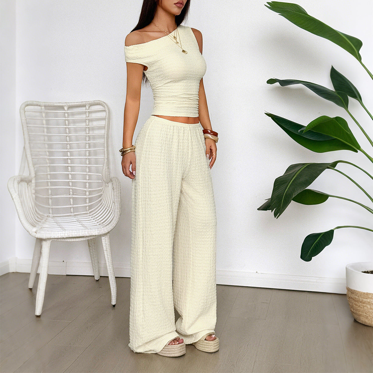 Womens Two Piece Set Tank Top And Wide Leg Pants