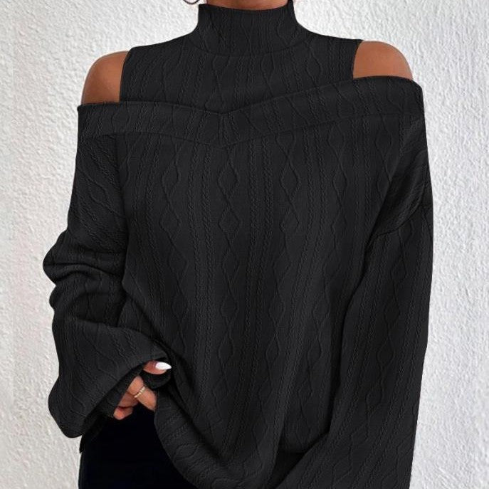 Fall Winter Fashion Off-the-shoulder Women's T-shirt