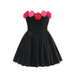 Women's Tube Top Flower Decoration Contrasting-color Dress