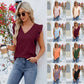 V-neck Ruffled Short Sleeve Women's Top