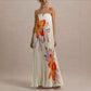 Off-the-shoulder Loose-fit Intricately Pleated Maxi Dress For Women