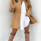 Clean Color Slim Long Sleeve Pocket Woolen Women's Coat