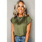 Women's Fashionable All-match Solid Color Satin Short-sleeved Top
